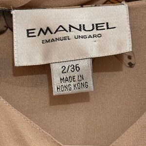 Emanuel Ungaro Light Beige Sleeveless Butterfly Blouse w/Scarf